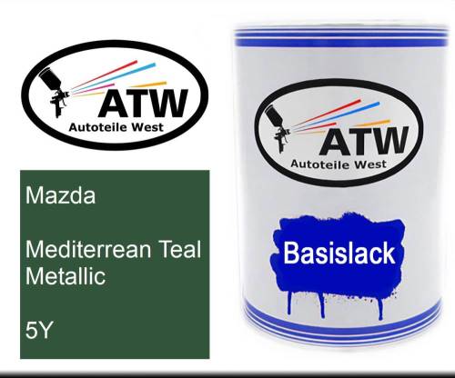 Mazda, Mediterrean Teal Metallic, 5Y: 500ml Lackdose, von ATW Autoteile West.